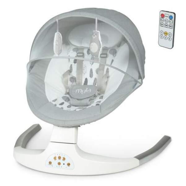 Гойдалка центр ME 1074 MYLA Soft Gray (1шт) пульт, 5швидкостей, таймер, 12мелод, Bluetooth, USB, 2 (шт.)
