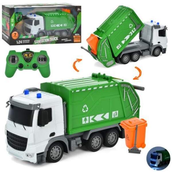 Сміттєвоз HT077 (6шт) р/к, 32см, акум, 1:24, світло, рухомий. (шт.)