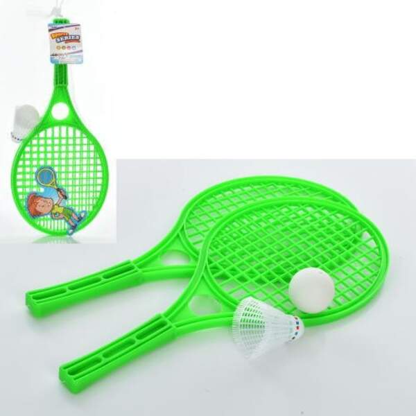 Ракетка MR 0850 (72шт) 42см, дитяча 2шт, м'ячик, воланчик, у сітці 42-3-18,5см (шт.)