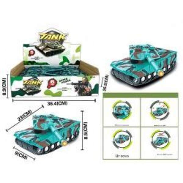 Танк 383-22E (48шт) 23см, інерційний, звук, світло, рухома вежа, на бат-ці (таб), 6шт у дисплеї, 37- (шт.)