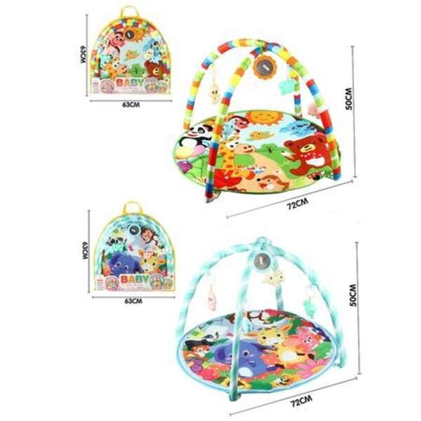 Килимок для немовляти 940-2-3-4-5 (10шт) дуга 2шт, люстерко, підвіски 5шт, 5видів, в сумці, 63-59-4м (шт.)
