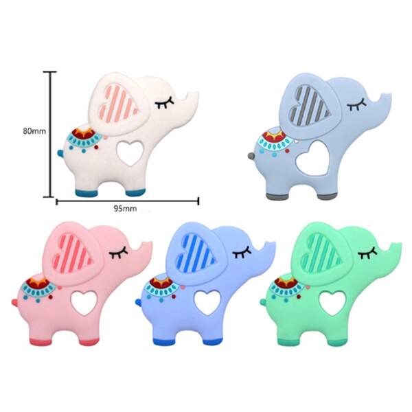 Брязкальце WD210812 прорізувач силікон слоненя 5кол.лист 9,5*8 /45/ (шт.)