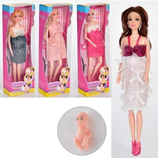 Лялька PX238-A (84шт) 30см, вагітна, шарнірна, пупс 3,5см, 4 види, у кор-ці, 10-33-6см (шт.)