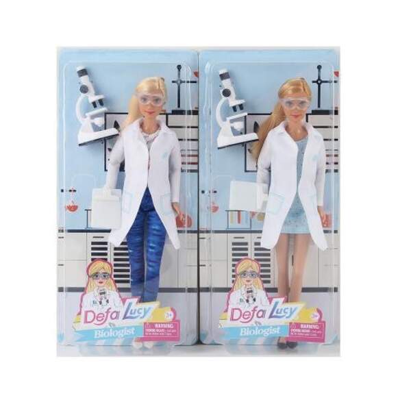 Лялька DEFA 8465 (12шт) 28см, лікар-лаборант, мікроскоп, 2види, у кор-ці, 33-15,5-6см (шт.)