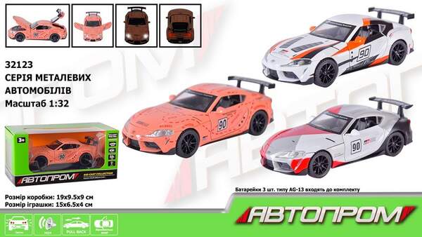 Машина метал АВТОПРОМ арт.  32123 (36шт)  1:32, бат., світло, звук, двері відкр.,короб.19,5 * 9,5 * (шт.)