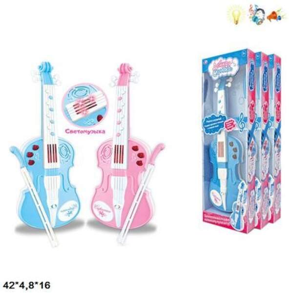 Скрипка 9019 батар.муз.світ.2кол.кор.42*4,8*16 /72/ (шт.)