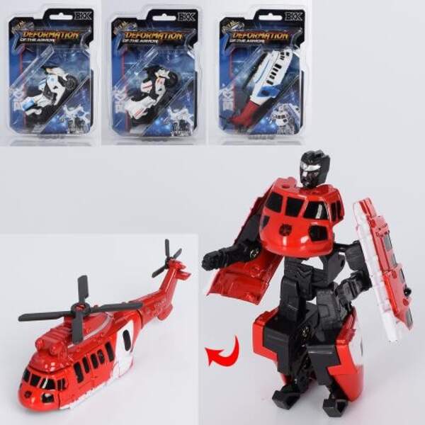 Трансформер A9001-61-2-3-4 (48шт) робот, 2 види (мотоцикл 7,5 см / вертоліт 12 см) по 2кол, в слюді (шт.)