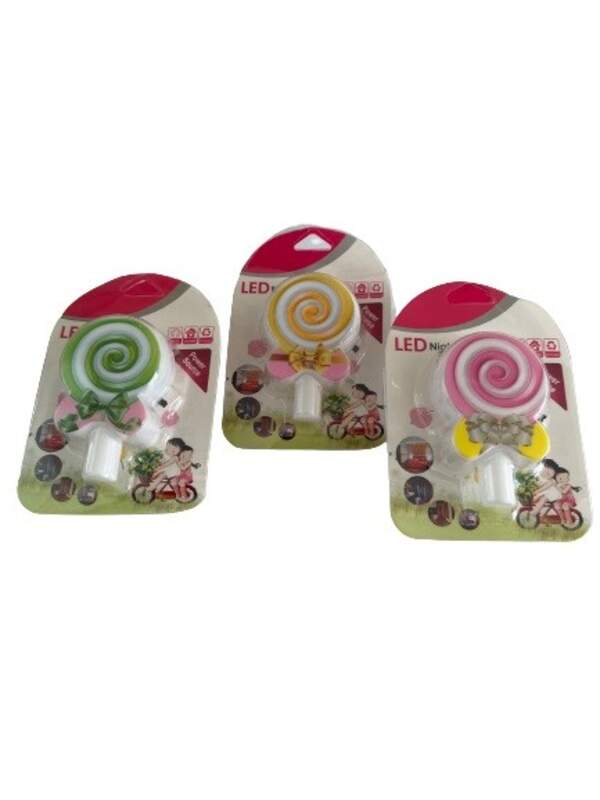 Нічник №2209-3 від розетки форма Льодяник 3кол. у кор. 120шт в середній коробці (480) (шт.)