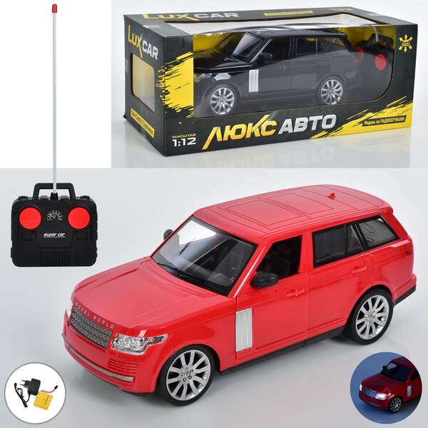 Машина M 4912 (9шт) 1:12, р/к, акум, USB, 32см, гум.кол, світло, 2кол, у кор-ці, 46-18-18см (шт.)