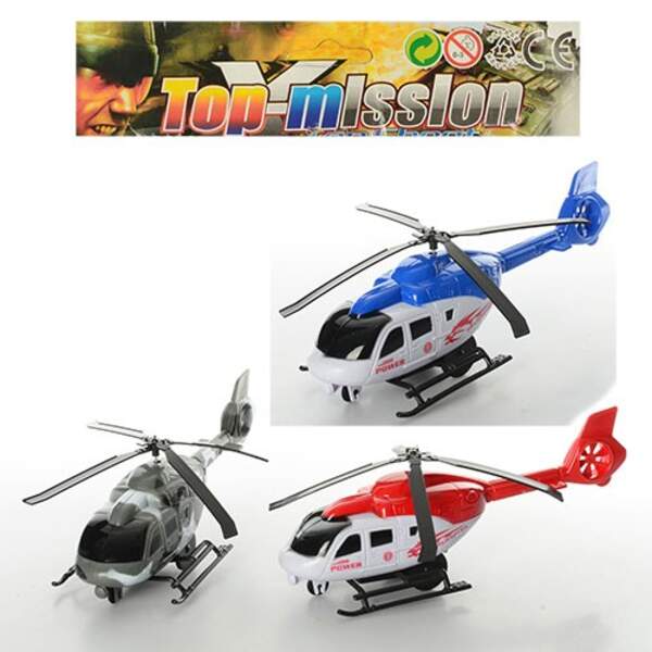 Іграшка Гелікоптер DM8898-3-6-7(432шт) заводний, 25см, 2 види, у кульку, 16-30-8,5см (шт.)