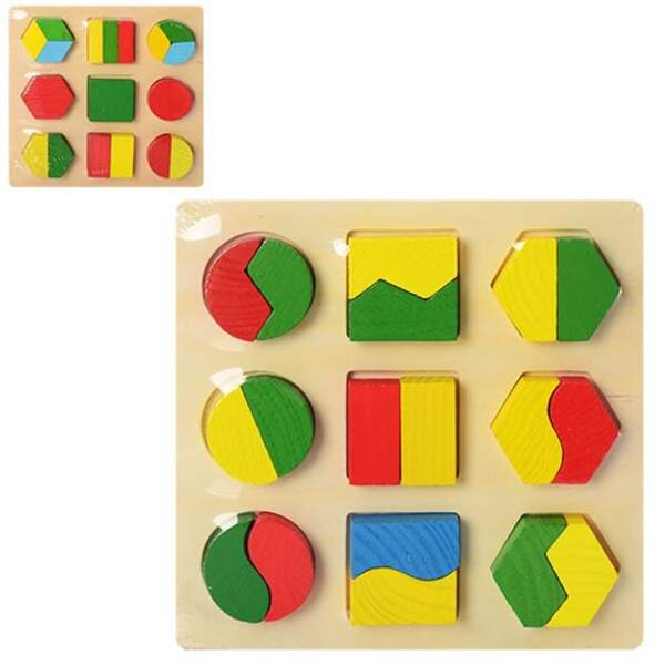 Дерев'яна іграшка Геометрика MD 0716 (75шт) 2 види, у кульку, 18-18-2 см (шт.)