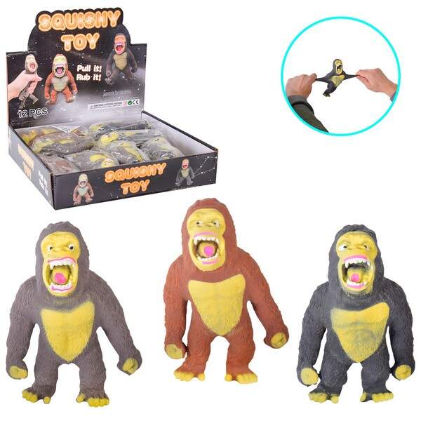 Антистрес тягучка арт. K16709 (96шт) орангутан з піском 14*9*6 см в дисплей боксі 8шт / ціна за шт (шт.)