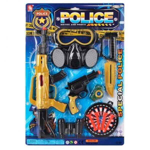 Набір зі зброєю 21-5 (48шт) поліція, автомат 40см, 6 предметів, на листі, 36-52-3,5см (шт.)