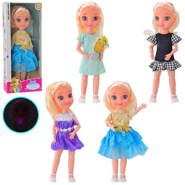 Лялька муз. арт. 202112A4/A5/A6/B2 (48 шт/2) 4 види, на шарнірах, короб.13*6,5*32 см (шт.)