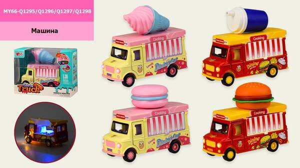 Машина арт. MY66-Q1295/Q1296/Q1297/Q1298 (72шт/2) батар., 4 види, світло, звук, короб. 15.5*6*11.5см (шт.)