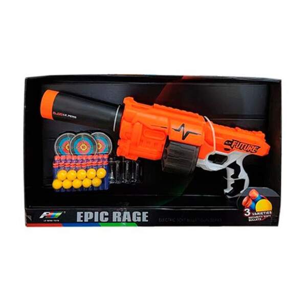 Автомат G9 (8шт)53см, м'які кулі 3види(30шт),мішень 3шт,на бат-ці, в коробці, 57,5-31,7-12см (шт.)