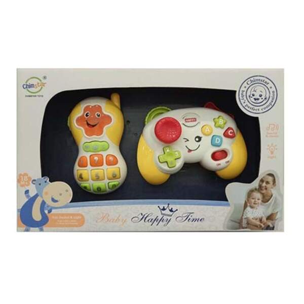 Набір ігровий QF366-057 (48шт) телефон, пульт-брязкальце,муз,звук,світло,на бат-ці,в кор-ці, 32-20-7 (шт.)