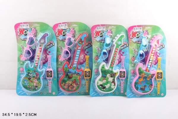 Гітара арт. 8169 (120шт/2) 2 кольри мікс,у наборі моб.телефончик, окуляри, планшет. 34*19*2см (шт.)