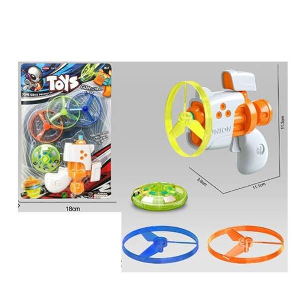 Вертушка 8869D (120шт) пістолет 11см, 3 вертушки, дзига, мікс кольорів, на листі, 18-27-4см (шт.)