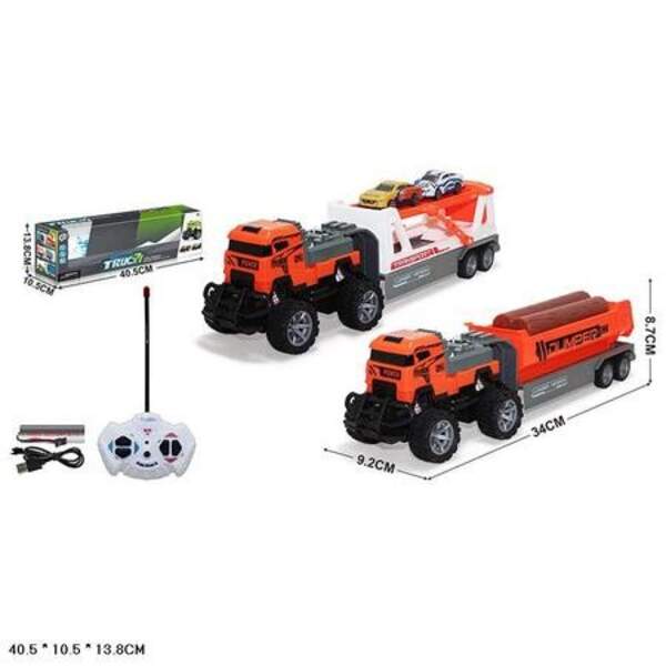 Р.К Вантажівка 8-коліс. 168-74 автовоз/з причепом акум.USB.світ.2в.кор.40,5*10,5*13,8 /48/ (шт.)