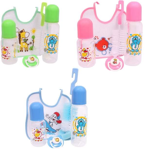 087 Забава Набір подарунковий (2 пляшечки.,йоржик, пустушка,нагрудник) 087 (шт.)