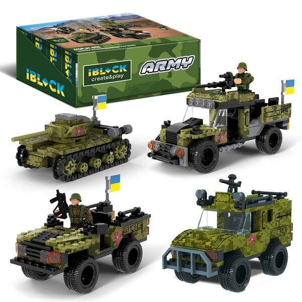 Конструктор IBLOCK арт. PL-921-426 (48шт/6) 6 диспл. по 8шт Армія, 122-161дет., 4види,р-р уп-ки 22*4 (шт.)