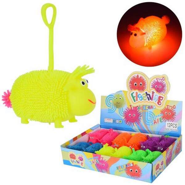 Е-їжачок MS 3380 (144шт) антистрес,11,5см,довг ручка,світло,бат(таб),12шт(6кол) в дисплеї,32-21,5-6с (шт.)