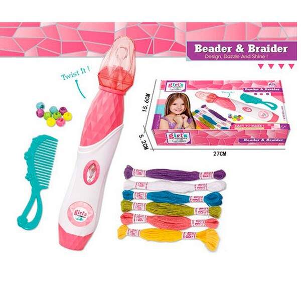 Набір для творчості MBK-502Y (36шт)машинка для плетіння, нитки, гребінець, намистини, в кор-ці 29-16 (шт.)