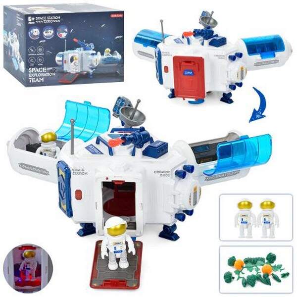 Набір з фігурками K04-1 (9шт) космічна станція, 40см, фігурки 2шт, звук, світло, на бат-ці, в кор-ці (шт.)