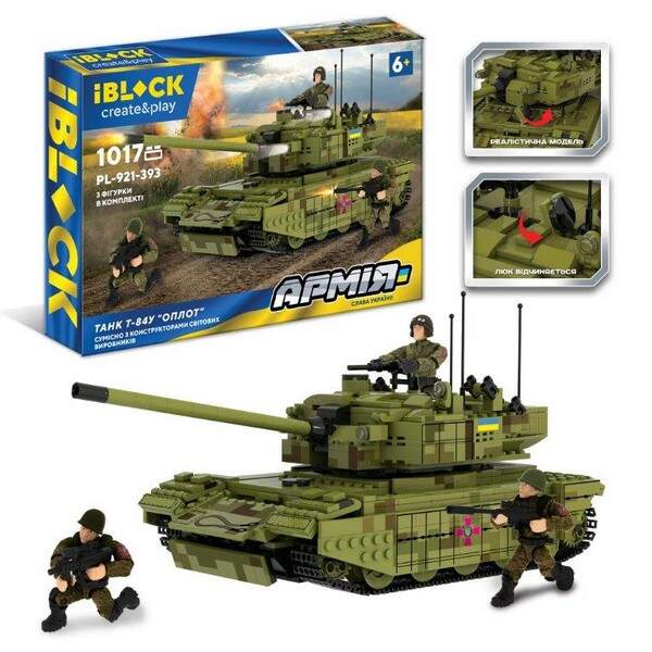 Конструктор IBLOCK арт. PL-921-393 (6шт) АРМІЯ 1017дет.,инструкція на укр мові, наліпкии комплект ко (шт.)
