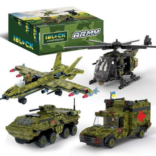 Конструктор IBLOCK арт. PL-921-428 (48ш) 6 диспл. по 8шт Армія, 205-227дет., 4види, уп-ка24х4,5х16 (шт.)