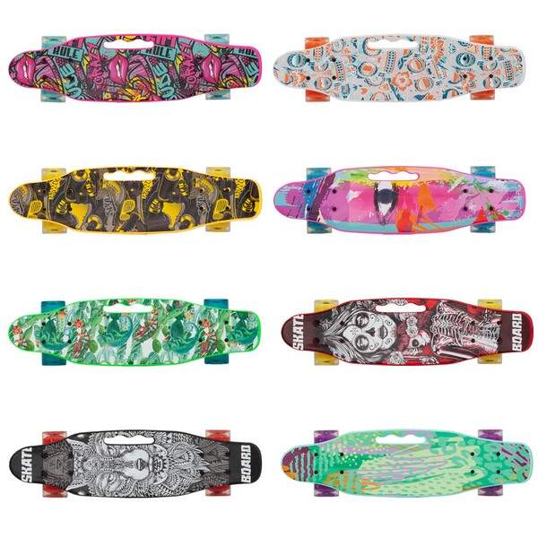 Скейт GSK-0024 пластик.малюнок з ручкою PU світ 8кол./8/ (шт.)