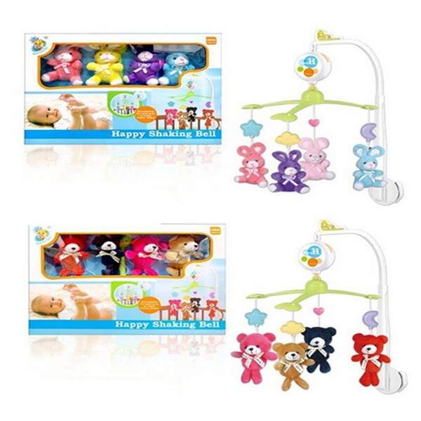 Карусель на кроватку D151-153 (18шт) 2 види, підвіски-тваринки, музика, на бат-ці, в кор-ці, 38-28-6 (шт.)