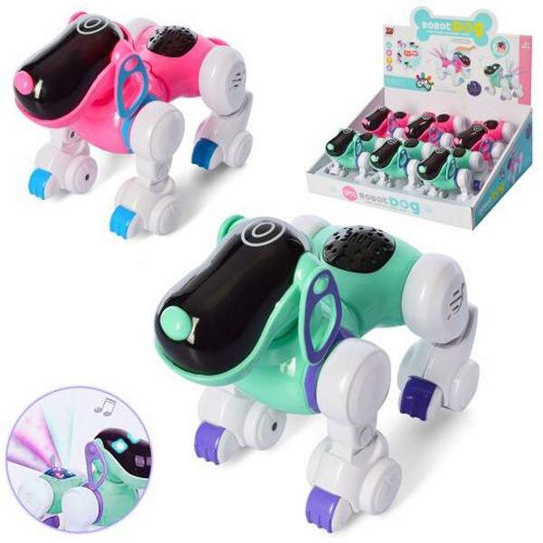 Тварина Q99A (36шт) собака 14см, сенсор, світло, проектор нічного неба, 6шт (2кол) в дисплеї, 37-13- (шт.)