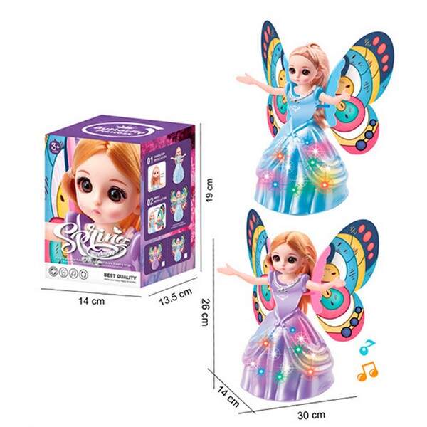 Лялька DL-356 (36шт) 26см, фея, з крилами, танцює, музика, світло, 2 кольори, на бат-ці, в кор-ці, 1 (шт.)