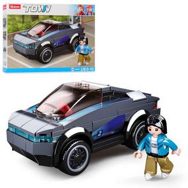 Конструктор SLUBAN M38-B0901 (60шт) машинка, фігурка, 136дет, в кор-ці, 24-19-4,5см (шт.)