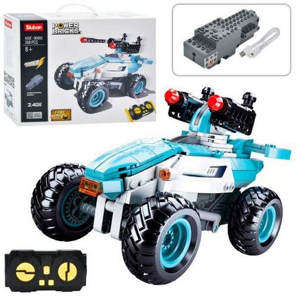 Конструктор SLUBAN M38-B0992 (12шт) позашляховик,18см,р/к,2.4G,акум,USBзар, стріляє,268дет,в кор-ці, (шт.)