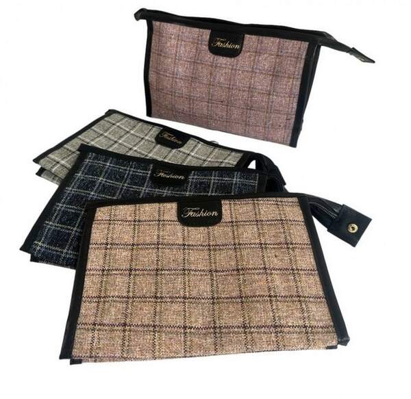 Косметичка №11856-3 льон/бавовна 4кол (23*16*7)см (240) (шт.)