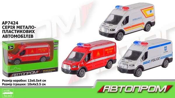 Машина мет. АВТОПРОМ арт. AP7424 (96шт/2) короб. 13*4*11см (шт.)