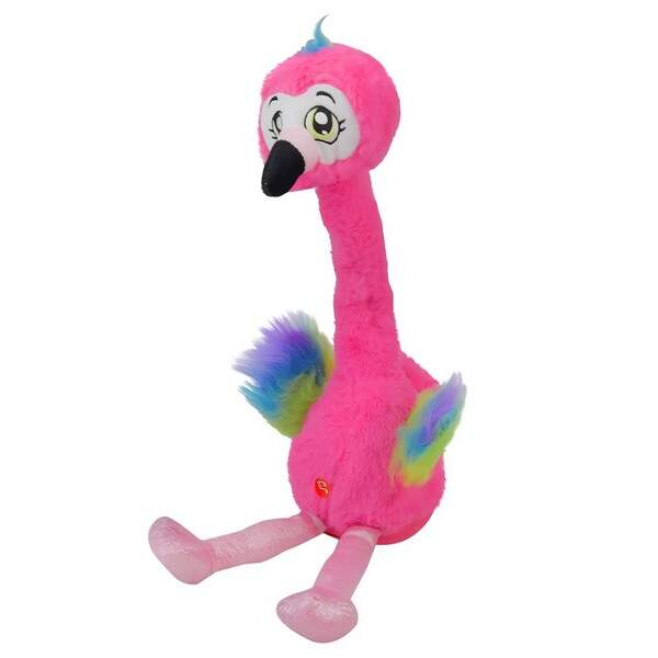 М'яка інтерактивна іграшка арт. K4201 (100шт) фламінго, повтор голосу, англ музика, світло (шт.)