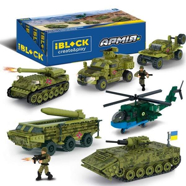Конструктор IBLOCK арт. PL-921-489 (36шт) 6уп по 6шт Армія, 178-349дет., 4види, дисп.бокс. 49,2*19,2 (шт.)