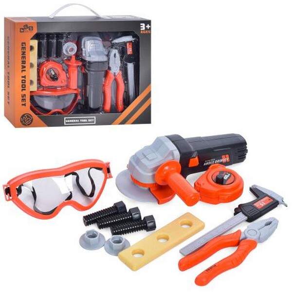 Набір iнструментів 778-15 (24шт) 11 предметів, шліфувальна машина (на бат-ці), плоскогубці, окуляри, (шт.)