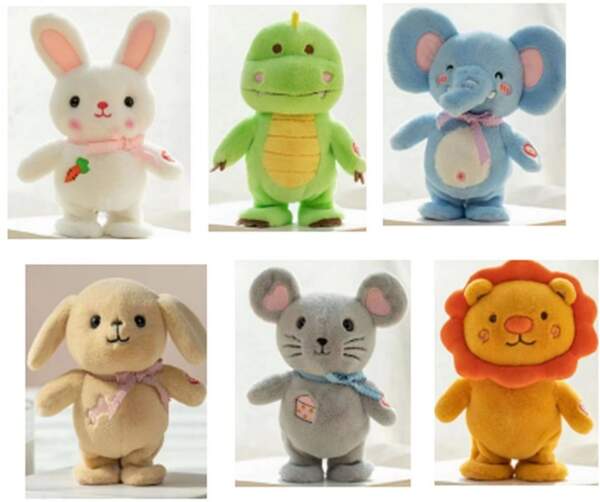 М'яка іграшка повторюшка арт. K77401 (48шт) ходить, повторює голос, 6 видів, 20см (шт.)