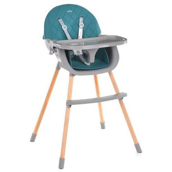 Стільчик ME 1111 LUMI Teal (1шт) для годування, регул.висоти(2положен), 5-ти точ,екошкiра, бірюзовий (шт.)