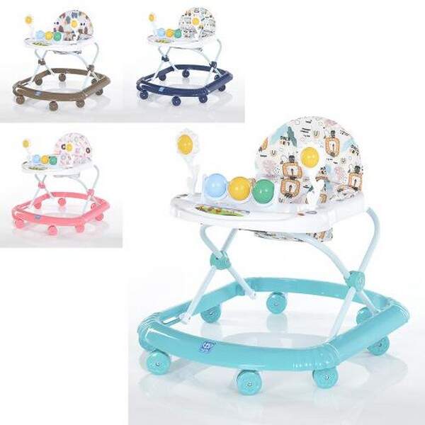 Ходунки M 5033 (7шт) муз, дуга с підвесками, колеса 8шт, мікс кольорів (шт.)