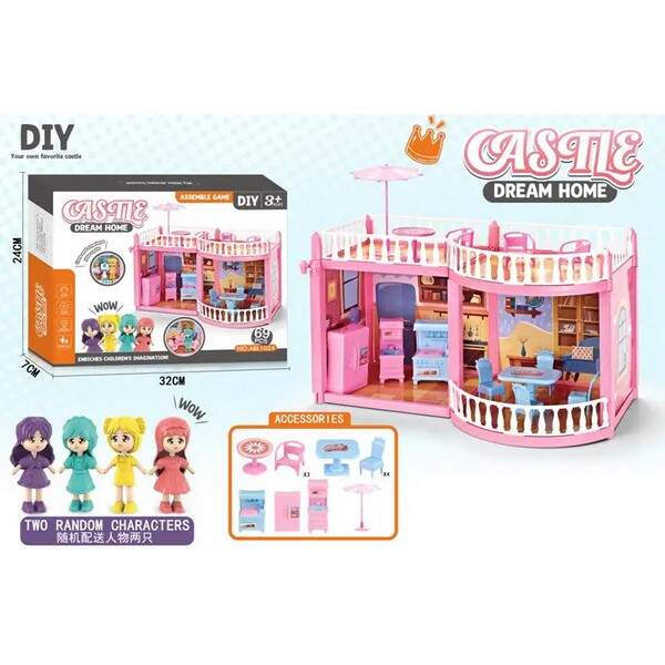 Будиночок ABL1024 (24шт)69предметів,фігурка 2шт,меблі, в кор-ці 32-24-7см (шт.)