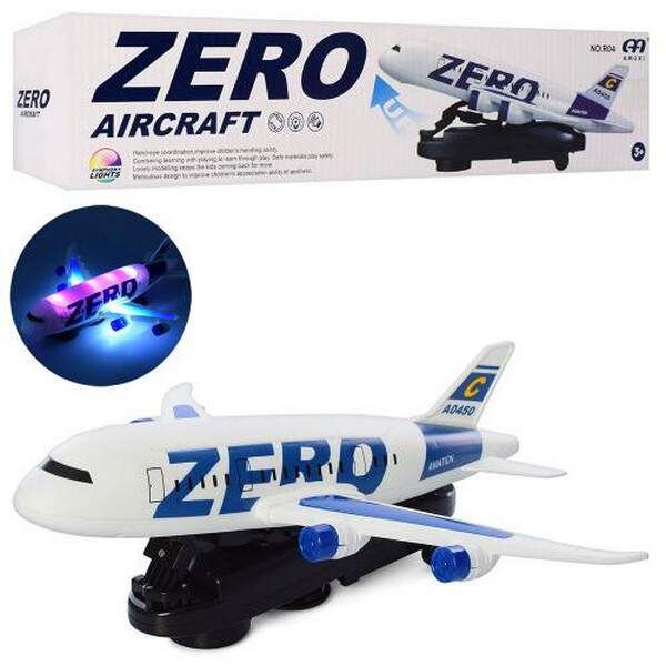 Літак R04 (24шт) 36см,їздить, рух. корпус,муз,звук,світ.,на бат-ці,в кор-ці,36,5-8,5-8,5см (шт.)