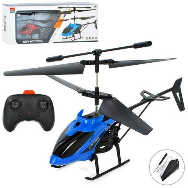 Гелікоптер BR6803 (12шт)20см,р/к,акум,USB зарядне,світло,додаткові лопаті,2кольори,3кор.38-15-5,5см (шт.)