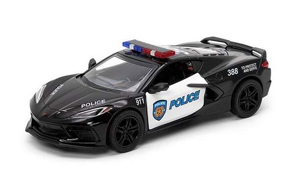 Модель легкова CORVETTE (2021)  5'' KT5432WP Police метал.інерц.відкр.дв.кор./96/ (шт.)