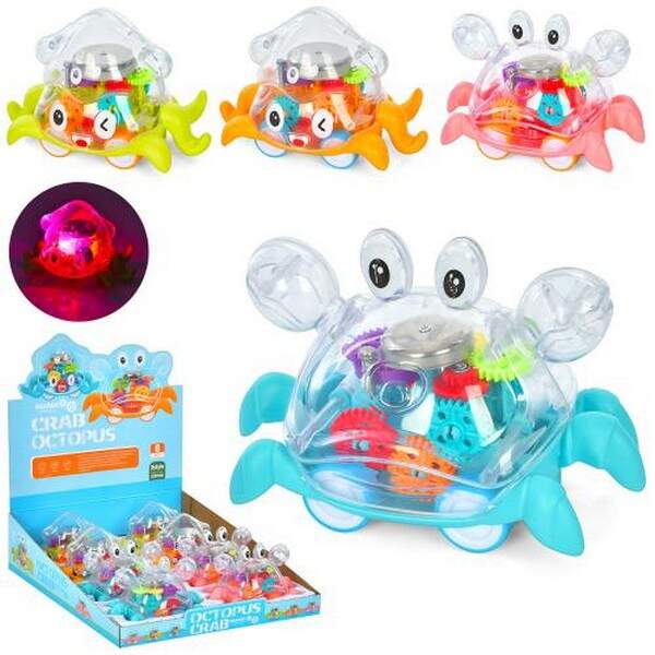 Іграшка SR878-17 (80шт) мор. тварини 14см, шестерні, звук, світло, на бат-ці(табл), 8шт(2види по 2 к (шт.)